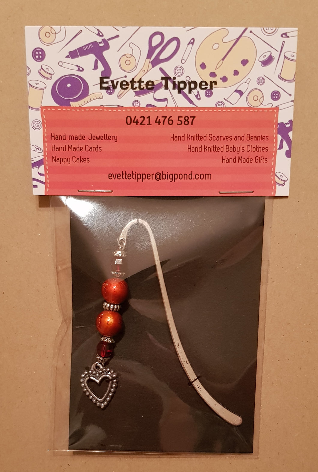 Small Plain Bookmark. Red