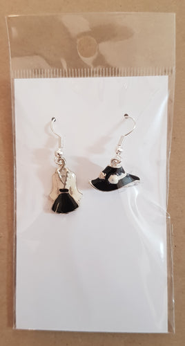 Earrings - hat and dress