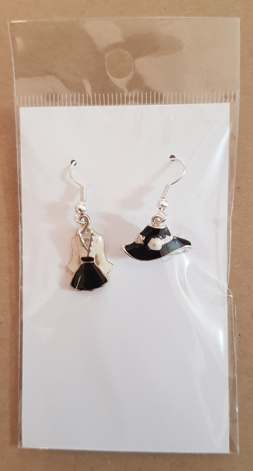 Earrings - hat and dress