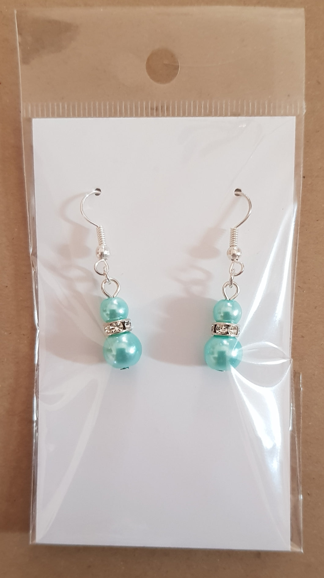 Earrings - Glass pearl and diamante