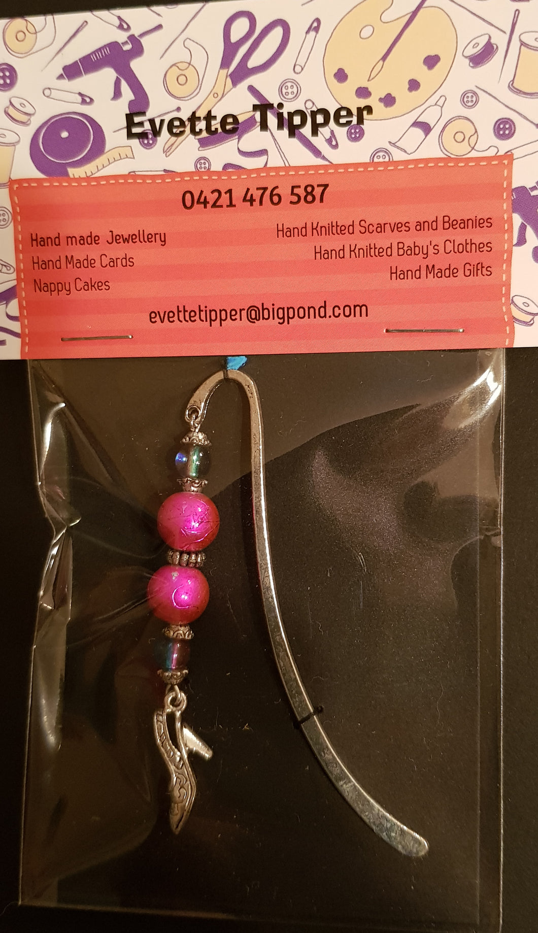 Small plain Bookmark. Hot Pink
