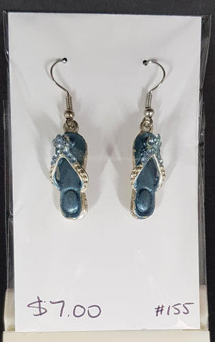 Earrings - blue thongs