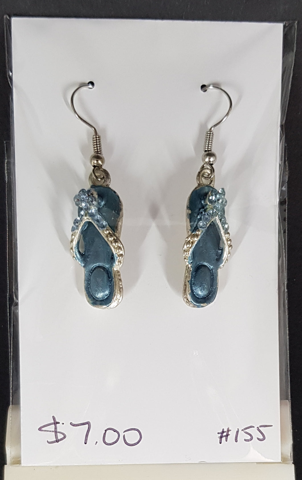 Earrings - blue thongs
