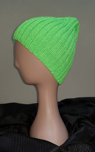 Hand Knitted Ribbed Beanie