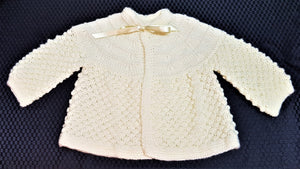 Hand knitted Baby's Matinee Jacket
